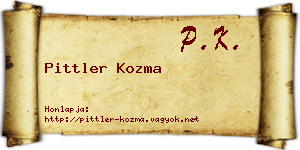 Pittler Kozma névjegykártya